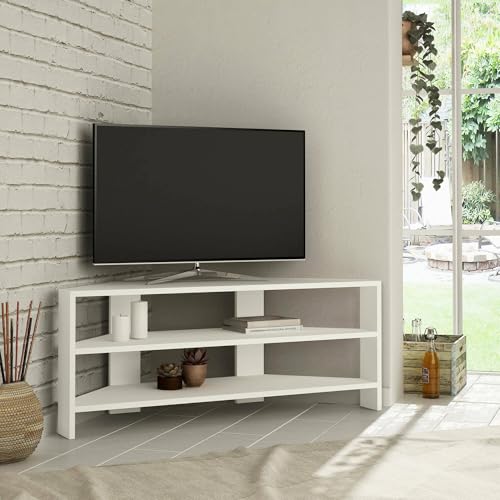 Dmora Mobile Porta TV Sadalmelik, Credenza da soggiorno, Armadio Basso per TV, Base parete attrezzata, 110x36 h45 cm, Bianco von Dmora