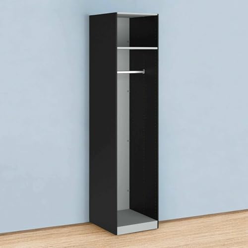Dmora - Großer Mehrzweckschrank Anaelle, Multifunktionale Möbel, Schuhschrank, Besenschrank, 58x50 h219 cm, Schwarz Dmora - Großer Mehrzweckschrank Anaelle, Multifunktionale Möbel, Schuhschrank, Besenschrank, 58x50 h219 cm, Schwarz von Dmora