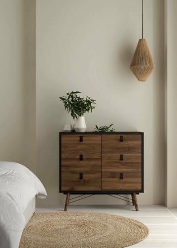 Dmora - Kommode Aurelie, Wohnzimmerbuffet, Wohnzimmer-Sideboard, Moderne Küchen-Speisekammer, 102x40 h95 cm, Schwarz und Walnuss Dmora - Kommode Aurelie, Wohnzimmerbuffet, Wohnzimmer-Sideboard, Moderne Küchen-Speisekammer, 102x40 h95 cm, Schwarz und Walnuss
