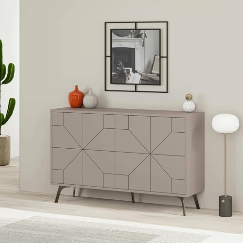 Dmora - Kommode Chiron, Wohnzimmerbuffet, Wohnzimmer-Sideboard, Moderne Küchen-Speisekammer, 123x35 h62 cm, Beige Dmora - Kommode Chiron, Wohnzimmerbuffet, Wohnzimmer-Sideboard, Moderne Küchen-Speisekammer, 123x35 h62 cm, Beige von Dmora