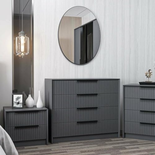 Dmora - Kommode Haedus, Mehrzweckkommode, Schlafzimmerkommode, Schrank mit Schubladen, 45x100 h85 cm, Anthrazit von Dmora
