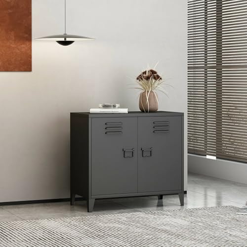 Dmora Credenza Lampone, Buffet da soggiorno, Madia da salotto, Dispensa da cucina, 80x40 h73 cm, Ardesia von Dmora