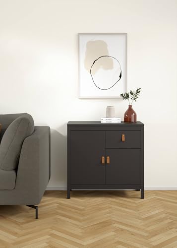 Dmora - Kommode Lucienne, Wohnzimmerbuffet, Wohnzimmer-Sideboard, Moderne Küchen-Speisekammer, 82x38 h80 cm, Schwarz von Dmora