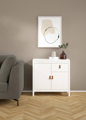 Dmora - Kommode Lucienne, Wohnzimmerbuffet, Wohnzimmer-Sideboard, Moderne Küchen-Speisekammer, 82x38 h80 cm, Weiß von Dmora