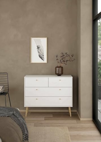 Dmora - Kommode Tiffany, Mehrzweckkommode, Schlafzimmerkommode, Schrank mit Schubladen, 99x39 h82 cm, Weiß Dmora - Kommode Tiffany, Mehrzweckkommode, Schlafzimmerkommode, Schrank mit Schubladen, 99x39 h82 cm, Weiß