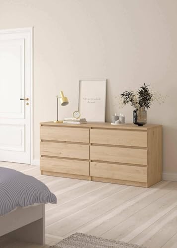Dmora - Kommode Victoire, Wohnzimmerbuffet, Wohnzimmer-Sideboard, Moderne Küchen-Speisekammer, 154x50 h68 cm, Eiche Dmora - Kommode Victoire, Wohnzimmerbuffet, Wohnzimmer-Sideboard, Moderne Küchen-Speisekammer, 154x50 h68 cm, Eiche