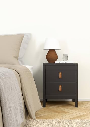 Dmora - Nachttisch Janette, Niedrige Kommode, Tisch, Multifunktionaler Nachttisch, 44x38 h54 cm, Schwarz Dmora - Nachttisch Janette, Niedrige Kommode, Tisch, Multifunktionaler Nachttisch, 44x38 h54 cm, Schwarz