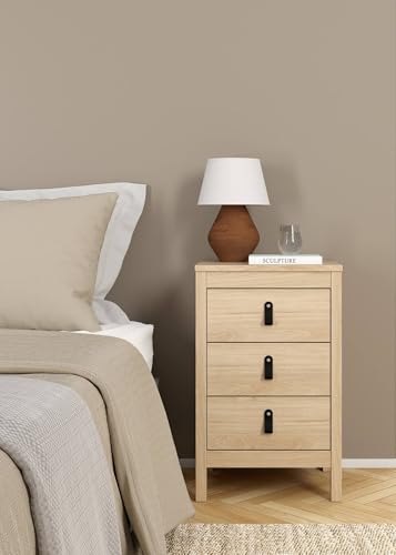 Dmora - Nachttisch Mirabelle, Niedrige Kommode, Tisch, Multifunktionaler Nachttisch, 44x38 h70 cm, Eiche von Dmora