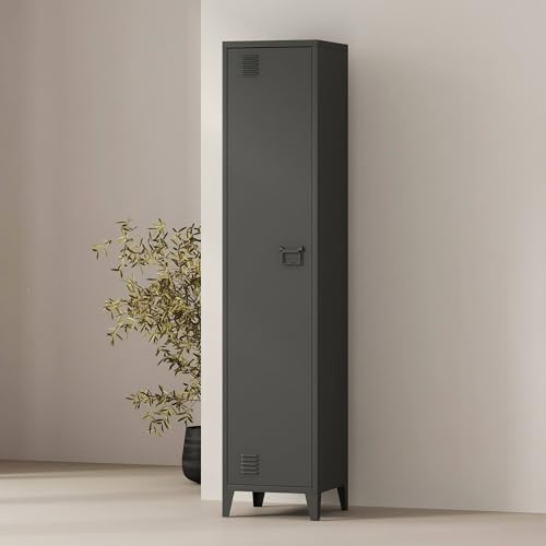 Dmora - Säulenschrank Mirtillo, Schrank für Badezimmer oder Küche, Multifunktionaler Hochschrank, Mehrzweckschrank, 38x38 h180 cm, Schiefer Dmora - Säulenschrank Mirtillo, Schrank für Badezimmer oder Küche, Multifunktionaler Hochschrank, Mehrzweckschrank, 38x38 h180 cm, Schiefer von Dmora