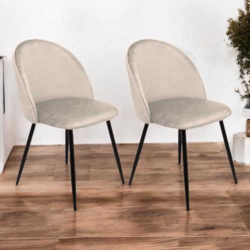 Dmora - Satz mit 2 Stühlen Stinson, Sessel mit Samtbezug, gepolsterter Esszimmerstuhl, Besprechungssitz, 51 x 54 x 82 cm, Hellgrau Dmora - Satz mit 2 Stühlen Stinson, Sessel mit Samtbezug, gepolsterter Esszimmerstuhl, Besprechungssitz, 51 x 54 x 82 cm, Hellgrau