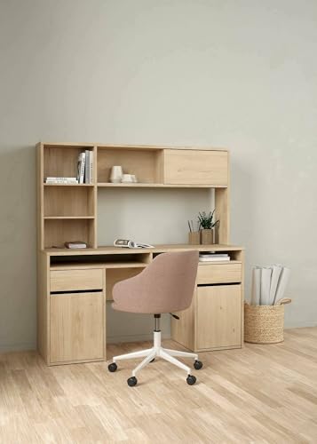 Dmora - Schreibtisch Agnella, Mehrzweckschreibtisch, Bürotisch für PC, Eckschreibtisch, 149x48 h156 cm, Eiche Dmora - Schreibtisch Agnella, Mehrzweckschreibtisch, Bürotisch für PC, Eckschreibtisch, 149x48 h156 cm, Eiche
