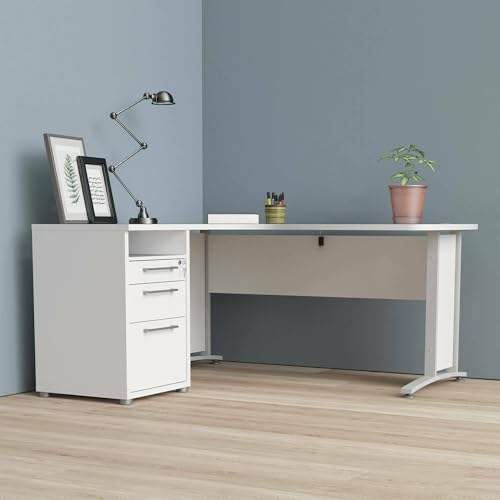Dmora - Schreibtisch Aimee, Mehrzweckschreibtisch, Bürotisch für PC, Eckschreibtisch, 159x151 h75 cm, Weiß Dmora - Schreibtisch Aimee, Mehrzweckschreibtisch, Bürotisch für PC, Eckschreibtisch, 159x151 h75 cm, Weiß