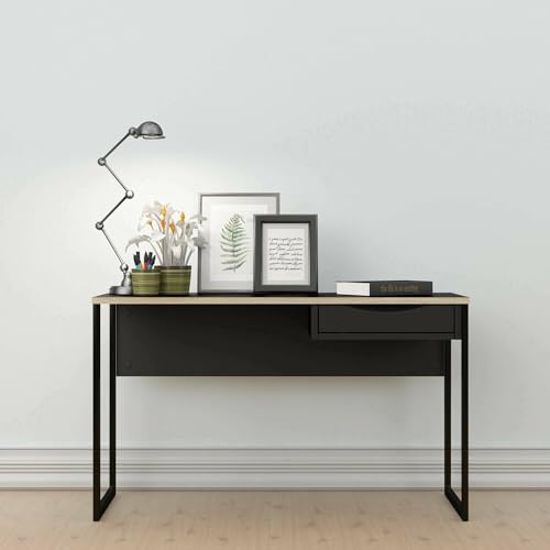 Dmora - Schreibtisch Brielle, Mehrzweckschreibtisch, Bürotisch für PC, Eckschreibtisch, 130x48 h77 cm, Schwarz Dmora - Schreibtisch Brielle, Mehrzweckschreibtisch, Bürotisch für PC, Eckschreibtisch, 130x48 h77 cm, Schwarz