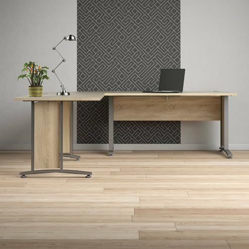 Dmora - Schreibtisch Cezannine, Mehrzweckschreibtisch, Bürotisch für PC, Eckschreibtisch, 230x200 h75 cm, Grau und Eiche Dmora - Schreibtisch Cezannine, Mehrzweckschreibtisch, Bürotisch für PC, Eckschreibtisch, 230x200 h75 cm, Grau und Eiche