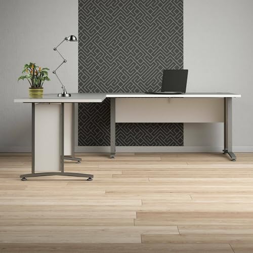 Dmora - Schreibtisch Cezannine, Mehrzweckschreibtisch, Bürotisch für PC, Eckschreibtisch, 230x200 h75 cm, Weiß und Grau Dmora - Schreibtisch Cezannine, Mehrzweckschreibtisch, Bürotisch für PC, Eckschreibtisch, 230x200 h75 cm, Weiß und Grau
