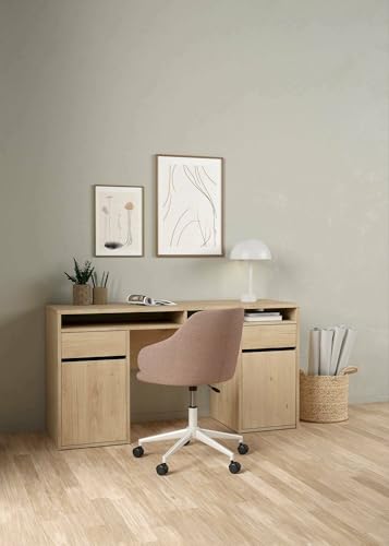 Dmora - Schreibtisch Dina, Mehrzweckschreibtisch, Bürotisch für PC, Eckschreibtisch, 149x48 h77 cm, Eiche Dmora - Schreibtisch Dina, Mehrzweckschreibtisch, Bürotisch für PC, Eckschreibtisch, 149x48 h77 cm, Eiche