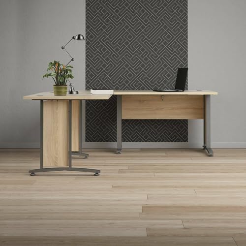 Dmora - Schreibtisch Melisande, Mehrzweckschreibtisch, Bürotisch für PC, Eckschreibtisch, 200x200 h75 cm, Grau und Eiche Dmora - Schreibtisch Melisande, Mehrzweckschreibtisch, Bürotisch für PC, Eckschreibtisch, 200x200 h75 cm, Grau und Eiche