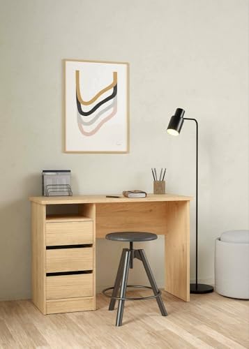 Dmora - Schreibtisch Minette, Mehrzweckschreibtisch, Bürotisch für PC, Eckschreibtisch, 110x49 h76 cm, Eiche Dmora - Schreibtisch Minette, Mehrzweckschreibtisch, Bürotisch für PC, Eckschreibtisch, 110x49 h76 cm, Eiche