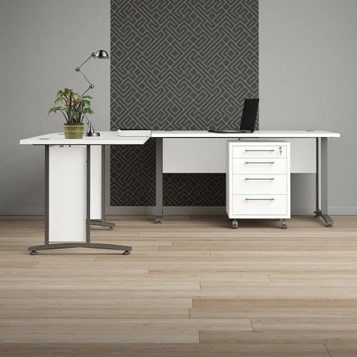 Dmora - Schreibtisch Mirella, Mehrzweckschreibtisch, Bürotisch für PC, Eckschreibtisch, 230x200 h75 cm, Weiß und Grau Dmora - Schreibtisch Mirella, Mehrzweckschreibtisch, Bürotisch für PC, Eckschreibtisch, 230x200 h75 cm, Weiß und Grau