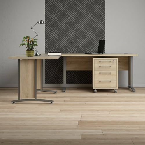 Dmora - Schreibtisch Myriam, Mehrzweckschreibtisch, Bürotisch für PC, Eckschreibtisch, 230x200 h75 cm, Grau und Eiche Dmora - Schreibtisch Myriam, Mehrzweckschreibtisch, Bürotisch für PC, Eckschreibtisch, 230x200 h75 cm, Grau und Eiche