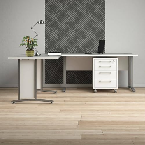Dmora - Schreibtisch Myriam, Mehrzweckschreibtisch, Bürotisch für PC, Eckschreibtisch, 230x200 h75 cm, Weiß und Grau Dmora - Schreibtisch Myriam, Mehrzweckschreibtisch, Bürotisch für PC, Eckschreibtisch, 230x200 h75 cm, Weiß und Grau