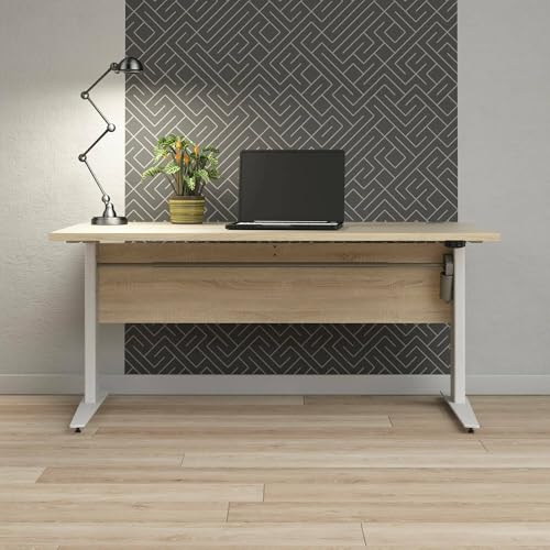 Dmora - Schreibtisch Naelle, Mehrzweckschreibtisch, Bürotisch für PC, Eckschreibtisch, 150x80 h119 cm, Eiche und Weiß Dmora - Schreibtisch Naelle, Mehrzweckschreibtisch, Bürotisch für PC, Eckschreibtisch, 150x80 h119 cm, Eiche und Weiß
