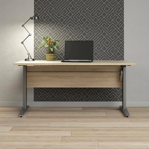Dmora - Schreibtisch Naelle, Mehrzweckschreibtisch, Bürotisch für PC, Eckschreibtisch, 150x80 h119 cm, Grau und Eiche Dmora - Schreibtisch Naelle, Mehrzweckschreibtisch, Bürotisch für PC, Eckschreibtisch, 150x80 h119 cm, Grau und Eiche