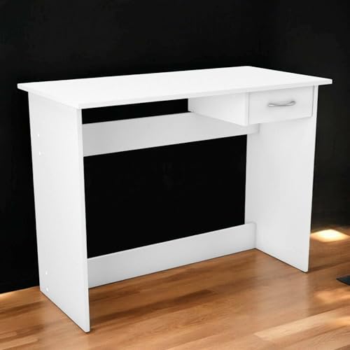 Dmora - Schreibtisch Oise, Mehrzweckschreibtisch, Bürotisch für PC, Eckschreibtisch, 101x49 h76 cm, Mattweiß Dmora - Schreibtisch Oise, Mehrzweckschreibtisch, Bürotisch für PC, Eckschreibtisch, 101x49 h76 cm, Mattweiß von Dmora