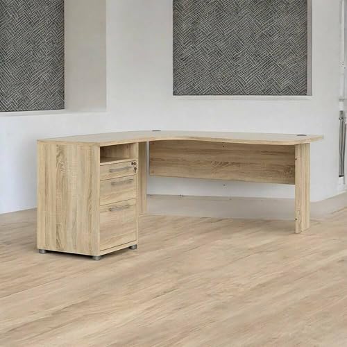 Dmora - Schreibtisch Sidonie, Mehrzweckschreibtisch, Bürotisch für PC, Eckschreibtisch, 159x150 h75 cm, Eiche Dmora - Schreibtisch Sidonie, Mehrzweckschreibtisch, Bürotisch für PC, Eckschreibtisch, 159x150 h75 cm, Eiche