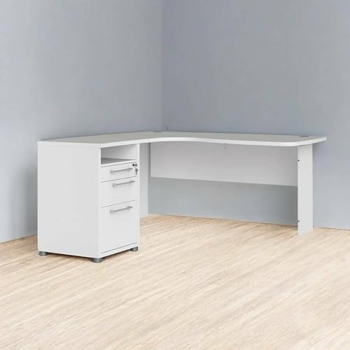 Dmora - Schreibtisch Sidonie, Mehrzweckschreibtisch, Bürotisch für PC, Eckschreibtisch, 159x150 h75 cm, Weiß Dmora - Schreibtisch Sidonie, Mehrzweckschreibtisch, Bürotisch für PC, Eckschreibtisch, 159x150 h75 cm, Weiß