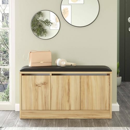 Dmora - Schuhschrank Altais, Schuhregal, Mehrzweck-Eingangsgarderobe, Möbel für Schuhe, 90x36 h46 cm, Eiche Dmora - Schuhschrank Altais, Schuhregal, Mehrzweck-Eingangsgarderobe, Möbel für Schuhe, 90x36 h46 cm, Eiche von Dmora