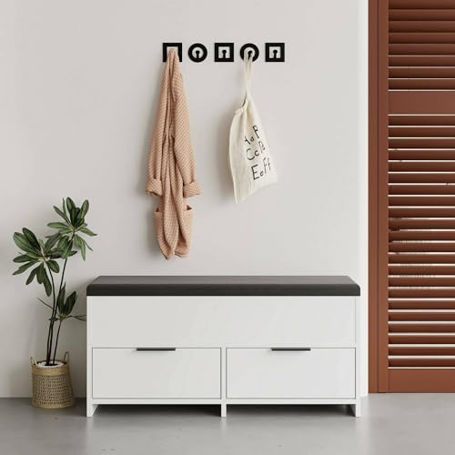 Dmora - Schuhschrank Botein, Schuhregal, Mehrzweck-Eingangsgarderobe, Möbel für Schuhe, 106x34 h50 cm, Weiß Dmora - Schuhschrank Botein, Schuhregal, Mehrzweck-Eingangsgarderobe, Möbel für Schuhe, 106x34 h50 cm, Weiß von Dmora