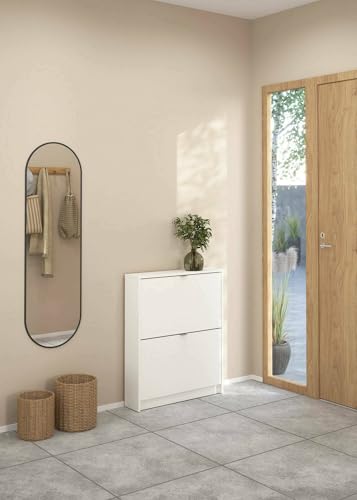 Dmora - Schuhschrank Celine, Schuhregal, Mehrzweck-Eingangsgarderobe, Möbel für Schuhe, 70x17 h85 cm, Weiß von Dmora