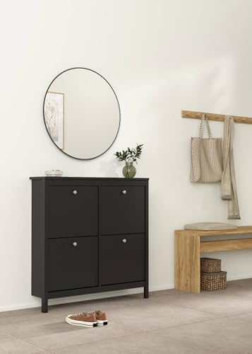 Dmora - Schuhschrank Laurence, Schuhregal, Mehrzweck-Eingangsgarderobe, Möbel für Schuhe, 103x25 h103 cm, Schwarz Dmora - Schuhschrank Laurence, Schuhregal, Mehrzweck-Eingangsgarderobe, Möbel für Schuhe, 103x25 h103 cm, Schwarz von Dmora