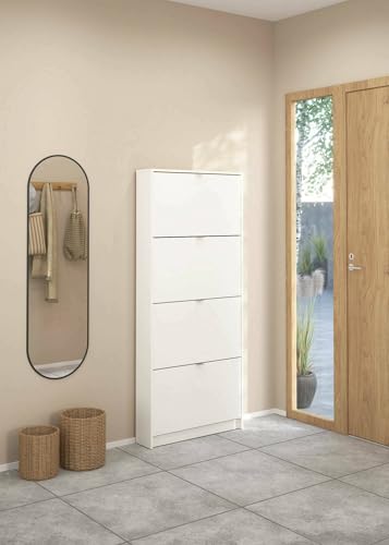 Dmora - Schuhschrank Louise, Schuhregal, Mehrzweck-Eingangsgarderobe, Möbel für Schuhe, 70x17 h162 cm, Weiß Dmora - Schuhschrank Louise, Schuhregal, Mehrzweck-Eingangsgarderobe, Möbel für Schuhe, 70x17 h162 cm, Weiß