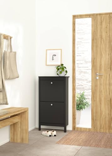 Dmora - Schuhschrank Maryse, Schuhregal, Mehrzweck-Eingangsgarderobe, Möbel für Schuhe, 54x25 h103 cm, Schwarz Dmora - Schuhschrank Maryse, Schuhregal, Mehrzweck-Eingangsgarderobe, Möbel für Schuhe, 54x25 h103 cm, Schwarz