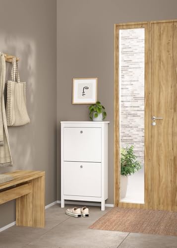 Dmora - Schuhschrank Maryse, Schuhregal, Mehrzweck-Eingangsgarderobe, Möbel für Schuhe, 54x25 h103 cm, Weiß Dmora - Schuhschrank Maryse, Schuhregal, Mehrzweck-Eingangsgarderobe, Möbel für Schuhe, 54x25 h103 cm, Weiß