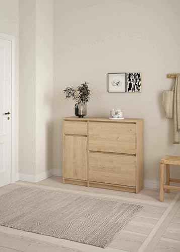 Dmora - Schuhschrank Maxime, Schuhregal, Mehrzweck-Eingangsgarderobe, Möbel für Schuhe, 109x32 h93 cm, Eiche Dmora - Schuhschrank Maxime, Schuhregal, Mehrzweck-Eingangsgarderobe, Möbel für Schuhe, 109x32 h93 cm, Eiche von Dmora