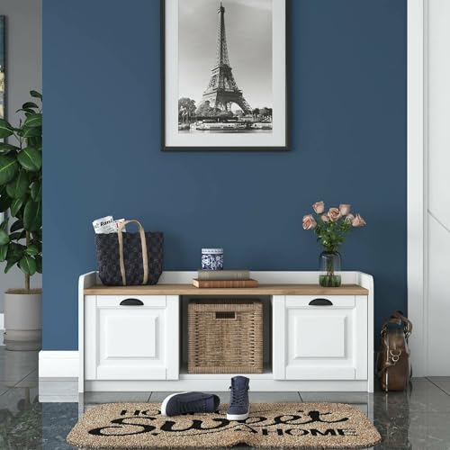 Dmora - Schuhschrank Murasaki, Schuhregal, Mehrzweck-Eingangsgarderobe, Möbel für Schuhe, 120x40 h45 cm, Weiß und Walnuss Dmora - Schuhschrank Murasaki, Schuhregal, Mehrzweck-Eingangsgarderobe, Möbel für Schuhe, 120x40 h45 cm, Weiß und Walnuss