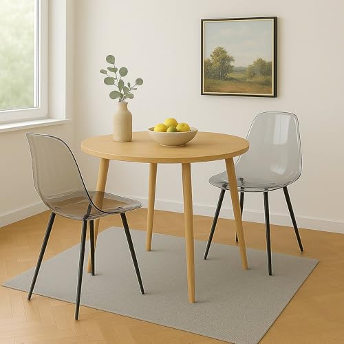 Dmora - Set aus 2 Achatstühlen, PET-Sessel, ergonomischer Esszimmerstuhl, Besprechungssitz, 53 x 46 x 81 cm, Rauch Dmora - Set aus 2 Achatstühlen, PET-Sessel, ergonomischer Esszimmerstuhl, Besprechungssitz, 53 x 46 x 81 cm, Rauch