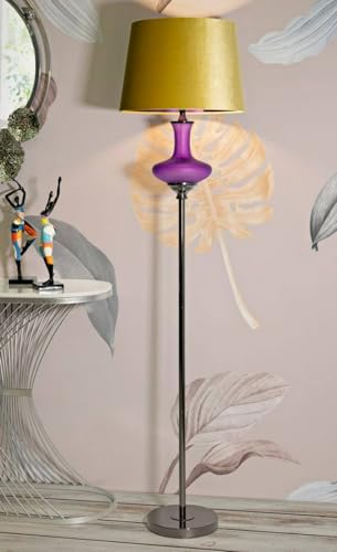Dmora - Stehlampe Waitaki, Bodenlicht, Lampe, Stehleuchte, 40x40 h167 cm, Lila und Gelb Dmora - Stehlampe Waitaki, Bodenlicht, Lampe, Stehleuchte, 40x40 h167 cm, Lila und Gelb