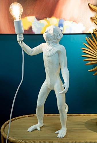 Lampada da tavolo Bojano, Luce da scrivania, Luminaria da ufficio, Lampada da lavoro, 26x34 h55 cm, Bianco von Dmora