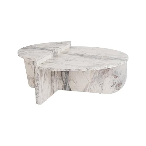 Dmora - Wohnzimmertisch Feglino, Niedriger Wohnzimmertisch, Kaffeeregal, Couchtisch für Sofa, 90x60 h35 cm, Marmor Dmora - Wohnzimmertisch Feglino, Niedriger Wohnzimmertisch, Kaffeeregal, Couchtisch für Sofa, 90x60 h35 cm, Marmor von Dmora