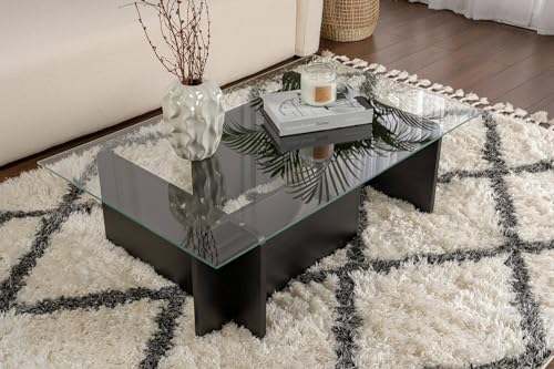 Dmora - Wohnzimmertisch Itri, Niedriger Wohnzimmertisch, Kaffeeregal, Couchtisch für Sofa, 105x65 h30 cm, Schwarz Dmora - Wohnzimmertisch Itri, Niedriger Wohnzimmertisch, Kaffeeregal, Couchtisch für Sofa, 105x65 h30 cm, Schwarz von Dmora
