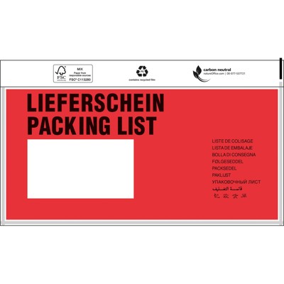 Dokumententaschen 240x110mm, langVE1000 Dokumententaschen 240x110mm, langVE1000