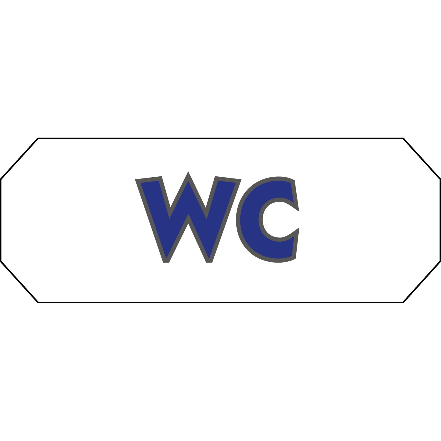 Signum Safety Signs Gedomter Aufkleber Tür-/Hinweisschild WC 10,7 x 4 cm Blau von Pinter Signum SSS