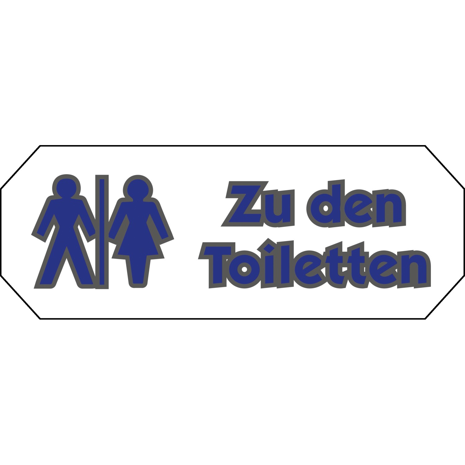 Signum Safety Signs Gedomtes Hinweisschild Zu den Toiletten 10,7 x 4 cm Blau von Pinter Signum SSS