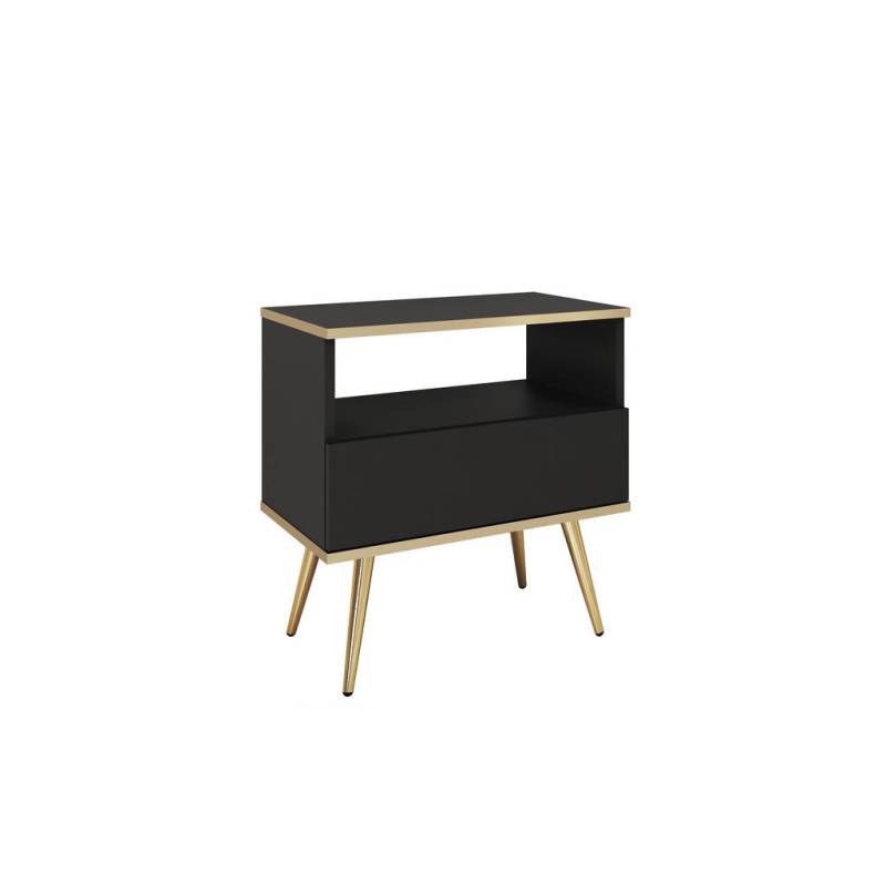DomoHome NACHTTISCH Schwarz, Gold