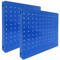 Proregal Doppelpack 2x Memoboard aus Stahl gelocht HxBxT 30x30x3,5cm Blau Lochblech Wandtafel Trägersystem - Blau von PROREGAL - ZERTIFIZIERTE QUALITÄTSPRODUKTE