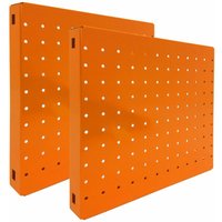 Proregal Doppelpack 2x Memoboard aus Stahl gelocht HxBxT 30x30x3,5cm Orange Lochblech Wandtafel Trägersystem - Orange von PROREGAL - ZERTIFIZIERTE QUALITÄTSPRODUKTE